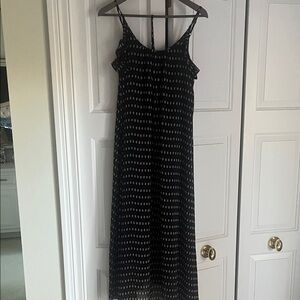 Who What Wear Black and White Geometric Maxi Dress